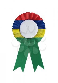 Award ribbon isolated on a white background, Mauritius