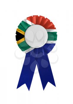 Award ribbon isolated on a white background, South Africa