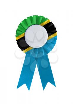 Award ribbon isolated on a white background, Tanzania