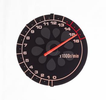 Isolated motor tachometer on a white background