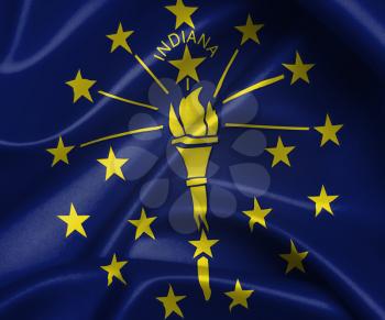 Satin flag, three dimensional render, flag of Indiana