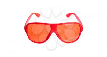 Sunglasses isolated on a white background, red