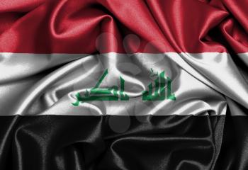 Satin flag, three dimensional render, flag of Iraq