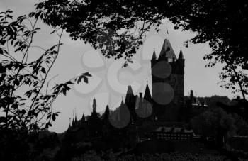 A castle in the dark