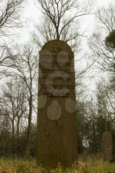 A gravestone on an old jewish graveyard