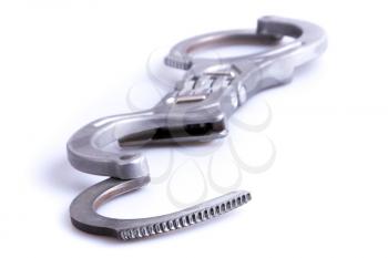 Metal handcuffs isolated on a white background