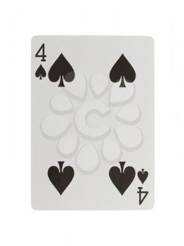 Playing card (four) isolated on a white background