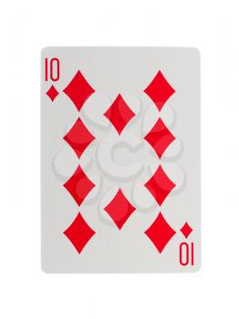 Playing card (ten) isolated on a white background