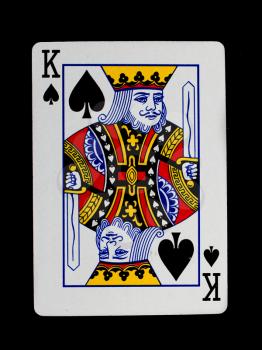 Playing card (king) isolated on a black background