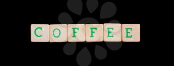 Letters on wooden blocks (coffee)