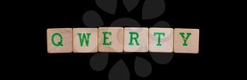 Letters on old wooden blocks (qwerty)