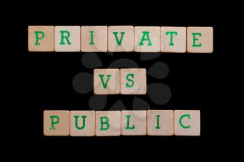 Letters on old wooden blocks (private vs public)