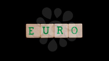 Letters on wooden blocks (euro)