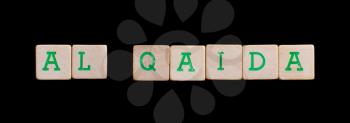 Letters on wooden blocks (al qaida)