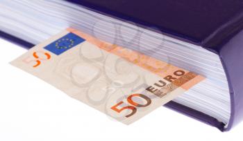 Money in the book (50 euro bill)