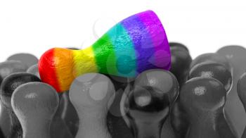 Outcast pawn, pawn in the colors of the rainbow flag