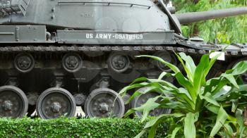 Old M48 Patton tank on display in a museum in Saigon (Vietnam)