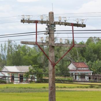 Small electrical tower in the poor parts of Vietnam