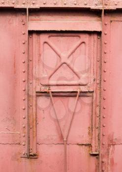 Door of an old train carriage in Vietnam