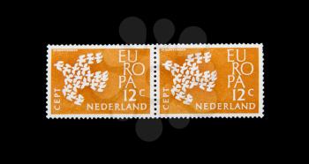 NETHERLANDS - CIRCA 1960: Stamps printed by the Netherlands, shows bird, circa 1960