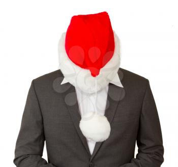 Business man with a santa hat isolated