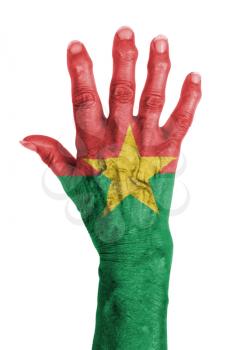 Hand of an old woman with arthritis, isolated on white, Burkina Faso