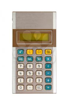 Old calculator, isolated on white with clipping path