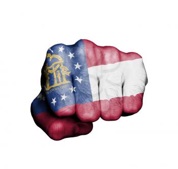 United states, fist with the flag of a state, Georgia