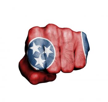 United states, fist with the flag of a state, Tennessee
