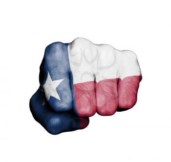 United states, fist with the flag of a state, Texas