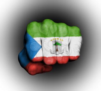Fist of a man punching, flag of Equatorial Guinea