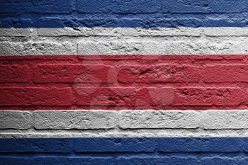 Brick wall with a painting of a flag isolated, Thailand
