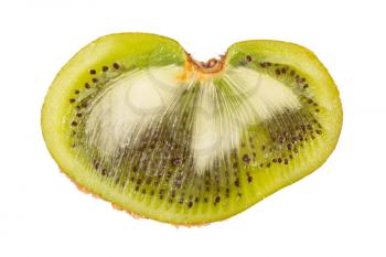 Fresh kiwi with funny deformation, isolated on white