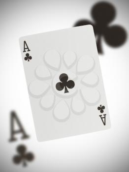 Playing card with a blurry background, ace