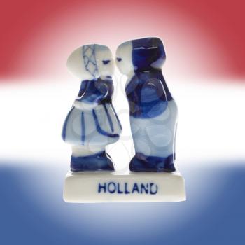 Dutch souvenir as a symbol of Holland, boy and girl