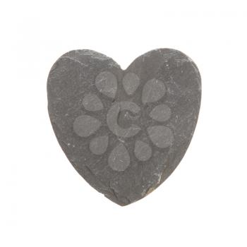 Heart shaped piece of slate over white