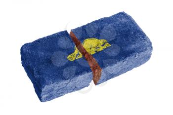 Rough broken brick, isolated on white background, flag of Oregon