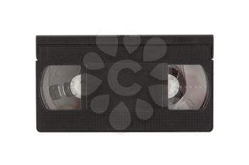 Very old videotape (video cassette) isolated on the white background