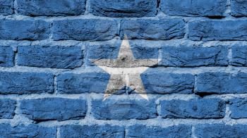 Very old brick wall texture, flag of Somalia