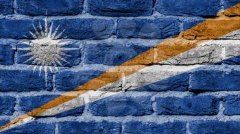 Very old brick wall texture, flag of the Marshall Islands