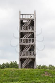 View-tower with a grey sky in Holland
