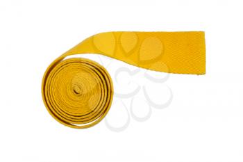 Yellow belt isolated on a white background