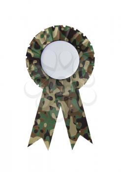 Award ribbon isolated on a white background, camouflage