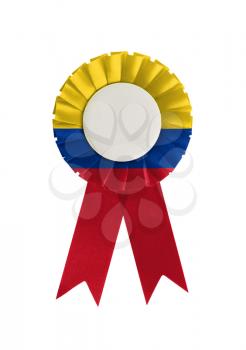Award ribbon isolated on a white background, Colombia