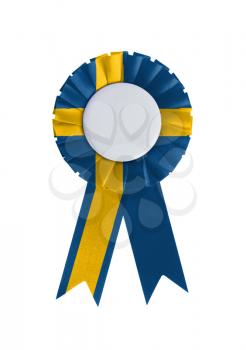 Award ribbon isolated on a white background, Sweden