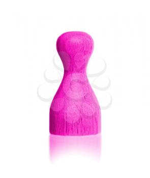 Wooden pawn with a solid color, pink