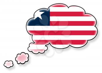 Flag in the cloud, isolated on white background, flag of Liberia