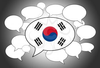 Communication concept - Speech cloud, the voice of South Korea