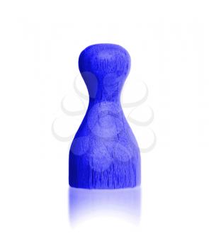 Wooden pawn with a solid color, dark blue