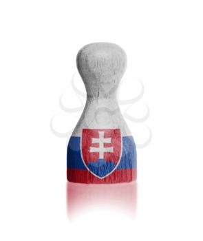Wooden pawn with a painting of a flag, Slovakia
